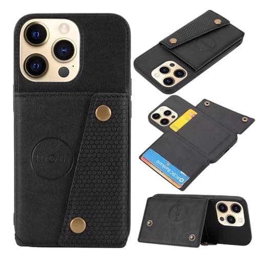 Image of Case for iPhone 13 Case Wallet Book [Stand View] Card Case Cover Magnetic Closure [Kickstand] Leather Folio Case Compatible with iPhone 13 Phone Cover (Black)