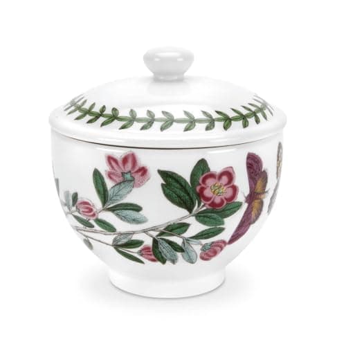 Image of Portmeirion x Botanic Garden Covered Sugar Bowl - Floral Design Sugar Pot, Durable Earthenware, Dishwasher, Microwave & Freezer Safe, Suitable for Everyday Use