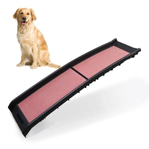 Image of DIVCHI Pet Ramp Anti Slip Dog Ramps Lightweight & Portable Plastic Dog Car Ramps Foldable Pets Ramp (Red)