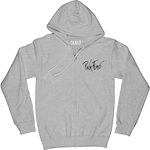 Image of Pink Floyd Hoodie The Wall Faded Hammers Logo Official Mens Grey Pullover L
