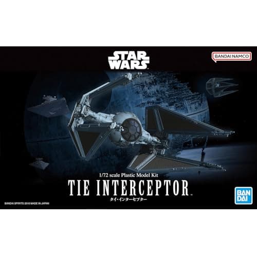 Image of Revell 01212 TIE Interceptor Bandai (Click System) 1:72 Scale Unbuilt/Pre-coloured/Click-Together (Non-Glue) Plastic Model Kit