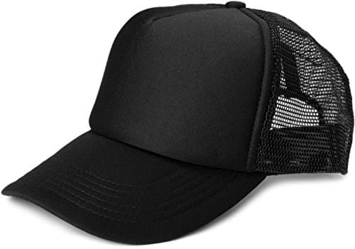 Image of styleBREAKER Unisex 5-Panel Mesh Cap, Trucker Baseball Cap, Adjustable Click and Snap Closure, Cap 04023007, Colour:Black