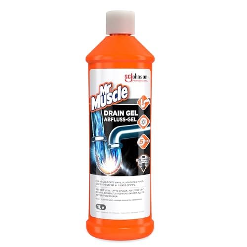 Image of Mr Muscle Drain Gel – Heavy Duty Drain Unblocker – Dissolves Tough Clogs – Works 3x Better Than Bleach – Safe for All Pipes – 1L Bottle