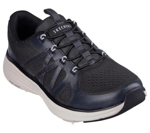 Image of Skechers Women's D'Lux Comfort 2.0 Victory Slip-On Sneakers, Black Mesh/Lavender Trim, 5 UK