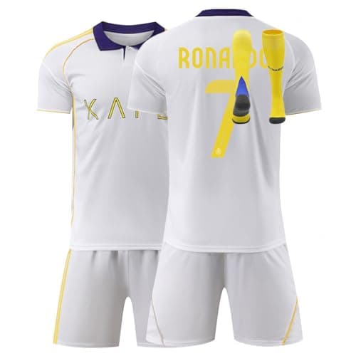 Image of Football Jersey For boys girls 2024 Men Jersey Youth Trainshirts Jersey Football Suit Soccer Jersey Shorts Set Fans Gift (D-26, 8-9 Y)