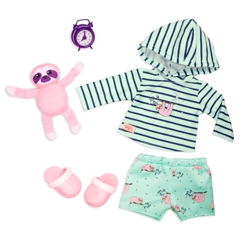 Image of Our Generation – 18-Inch Doll Clothes – Pajama Outfit – Hooded Sweater – Sloth Plush Stuffed Animal 3+ Years – Sleepy Sloth