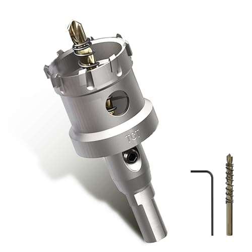 Image of 43mm TCT Hole Saw Tungsten Carbide Tipped Metal Cutter with Pilot Drill Bit and Hex Key for Stainless Steel Aluminium Wood