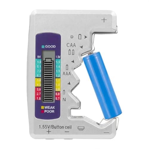 Image of 1 Pc Universal Battery Tester Checker, Battery Tester with LCD Display, Suitable for DBattery、CBattery、AABattery、AAABattery、2R10Battery、9V Block and 1.5V/3V Button Cell