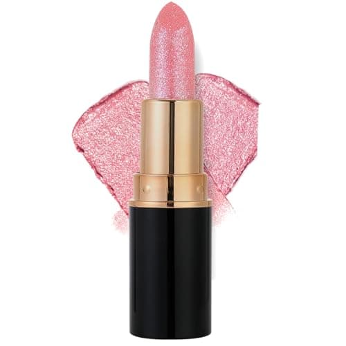 Image of Glitter Lipstick Long Lasting Highly Pigmented with Moisturizing Formula, Smooth Creamy Lip Stick for Women, Waterproof Shimmer Lip Gloss in Nude Pink Shades (02#)