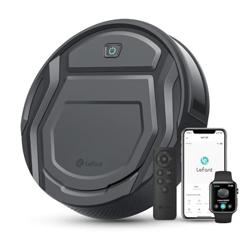 Image of Lefant M210P Grey Robot Vacuum Cleaner Remote Control, Small Robot Robotic Vacuum 7.8cm Thin 28cm DIA, 2200 Pa Suction, Alexa Voice Control Self-Charging Robotic Vacuum Ideal for Pet Hair Hard Floor