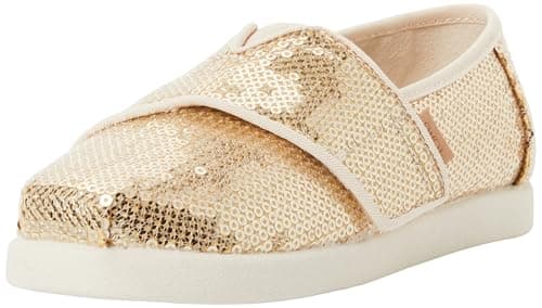 Image of TOMS Toddler Girls Alpargata Classic Espadrille, Champagne Mini Sequins, 8