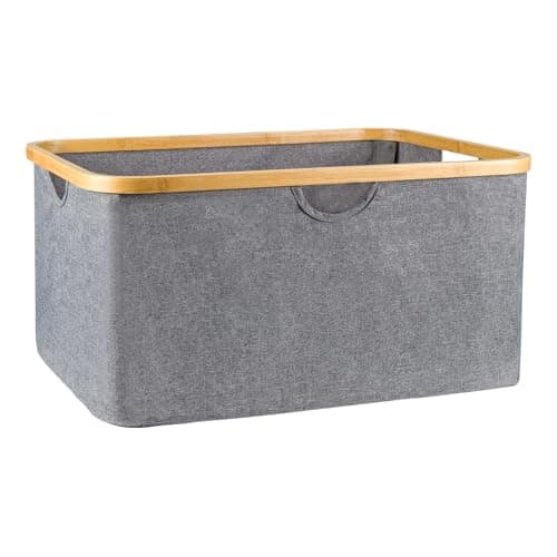 Image of Foldable Laundry Basket Dark Grey 40L Storage Basket Folding Space Saving Laundry for Clothes & Linen Foldable Wash Clothes Storage for Wet & Dry Laundry (54x40x26.5)