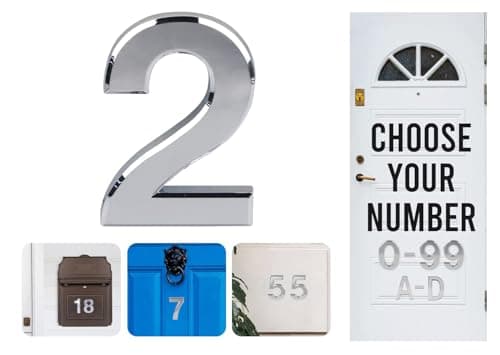 Image of 3'' Chrome Effect Door Numbers 0-99 Stick On Door Number House Numbers ABS Self Adhesive Silver 3D House Numbers For Doors, Mail Boxes, Hotel Rooms Door Number Stickers (3)