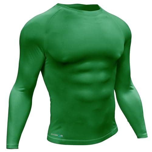 Image of Precision Unisex Prb041mg Essential Baselayer Long Sleeve Shirt Adult, Green, M EU
