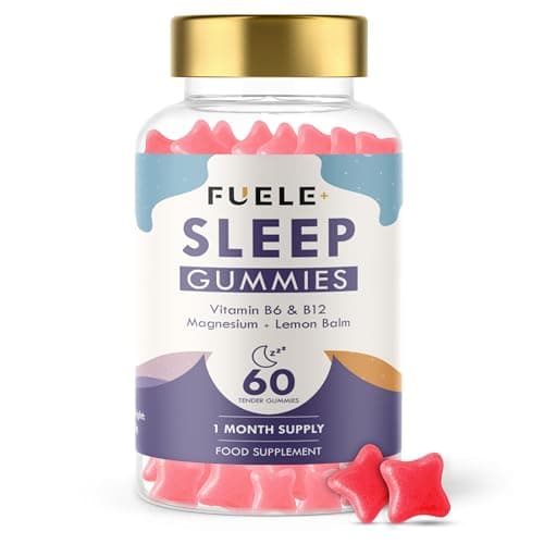 Image of FUELE+ Sleep Gummies for Adults - Sleep Aid with Magnesium, Lemon Balm, Ashwagandha, Vitamin B6 & B12 - Tender Gummy Supplement for Restful Sleep and Relaxation