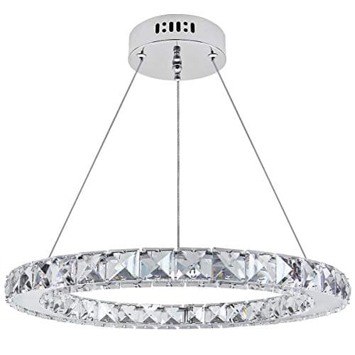 Image of Long Life Lamp Company Modern Round Chandelier LED Ring Pendant Ceiling Light Cool White Dining Room Table Kitchen Island Bedroom Living Room M0170
