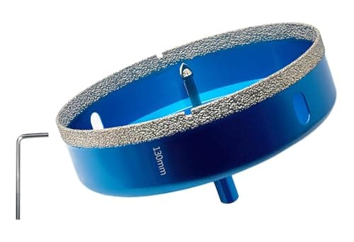 Image of Teronbeta Diamond Hole Saw with Pilot Center Drill Bit, Vacuum Brazed Diamond Core Hole Cutter for Tile, Porcelain, Glass, Ceramic, Marble (130mm)