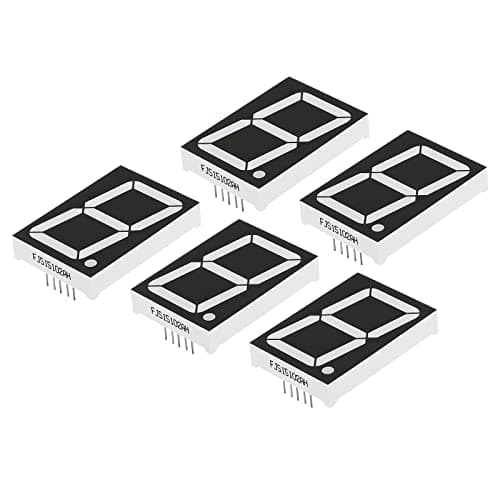 Image of PATIKIL LED Display Digital Tube, 5 Pack 7 Segment 10 Pin 1 Bit 1.2"x1.7"x0.3" Common Cathode 3.6V LED Display Module for Electronic Driver Board, Red