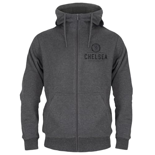 Image of Chelsea Official Football Gift Mens Fleece Zip Hoody Grey XL