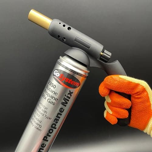 Image of AirTech-UK Auto Start Blow Torch with 2 x Gosystem 2350 Butane Propane Mix Gas Cartridge - Premium DIY Tool for General DIY, Plumbing, Soldering, and Paint Stripping