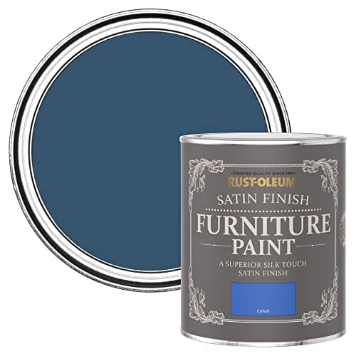 Image of Rust-Oleum Blue Furniture & Skirting Board Paint in Satin Finish - Cobalt 750ml,