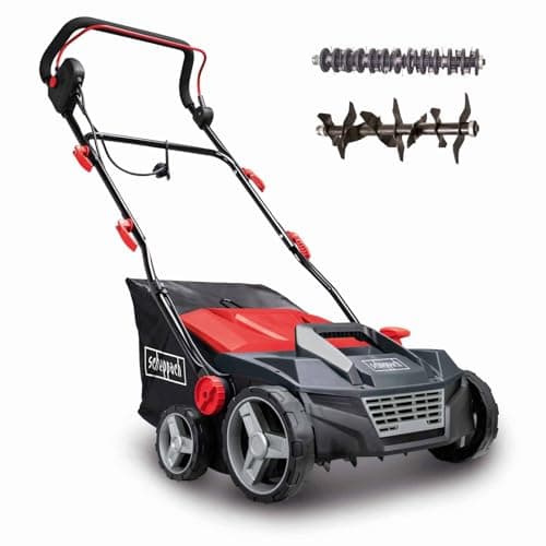 Image of Scheppach SC38 Electric Scarifier & Aerator | 1600W | 38cm Width | 5 Depth Settings | 45L Collection Box