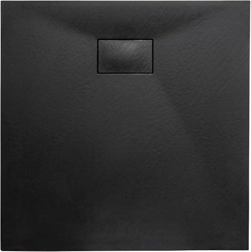 Image of Thermopanel SMC Black Shower Trays Base Slate Stone Effect Textured Non Slip – 900 x 900mm