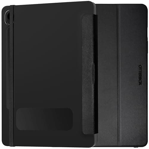 Image of OtterBox React Folio Case for Samsung Galaxy Tab S10 Lite/S10 FE/S9 FE, Shockproof, Drop proof, Ultra-Slim Protective Folio Case, Tested to Military Standard, Black, Non-Retail Packaging