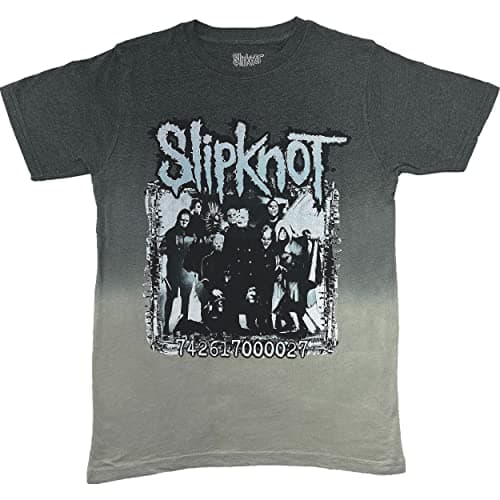 Image of Slipknot T Shirt Barcode Photo Band Logo Official Unisex Dip Dye Grey M