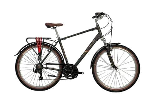 Image of Ammaco Raleigh Pioneer Trail Crossbar 17" Frame 27.5" Wheel Hybrid Bike Grey/Green