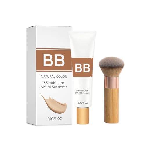 Image of BB Cream with SPF30 & Hyaluronic Acid – Lightweight Natural Matte Finish, Evens Skin Tone & Blurs Imperfections, Long-Lasting Tinted Moisturiser, 30g (Natural)