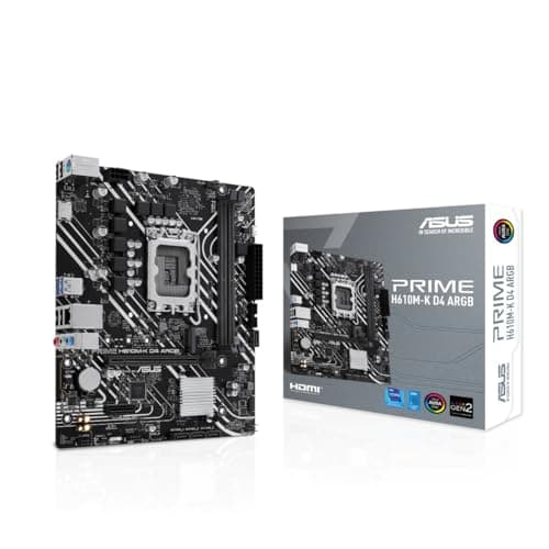 Image of Asus PRIME H610M-K D4 ARGB, Intel H610, 1700, Micro ATX, 2 DDR4, HDMI, PCIe4, 1x M.2