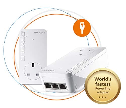 Image of devolo Magic 2-2400 Lan Triple Starter Kit: (Up To 2400 Mbps For Your Powerline Home Network, 3x GB Lan Ports, Ideal For Online Gaming, 4k/8k Uhd Streaming, Stable Home Working)