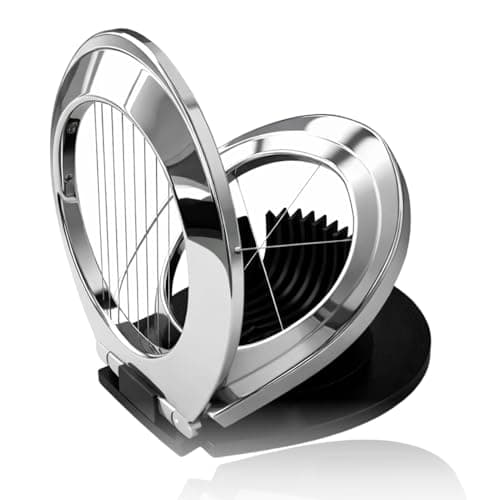 Image of Egg Slicer, Multi Function Stainless Steel for Hard Boiled Eggs, Heavy-Duty Egg Cutter for Hard-Boiled Eggs, 2-in-1 Slice and Wedge Kitchen Tool with Non-Slip Base, Dishwasher-Safe