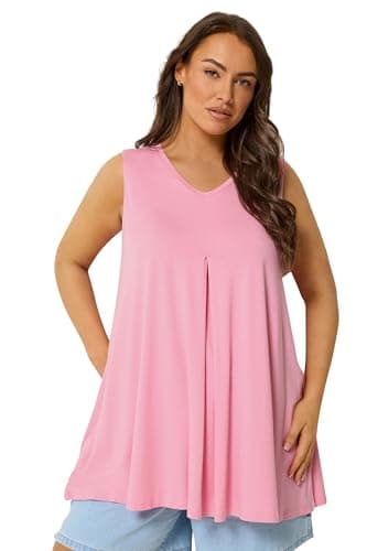 Image of Yours Curve Bright Pleat Front Vest Top - Women's - Plus Size Curve