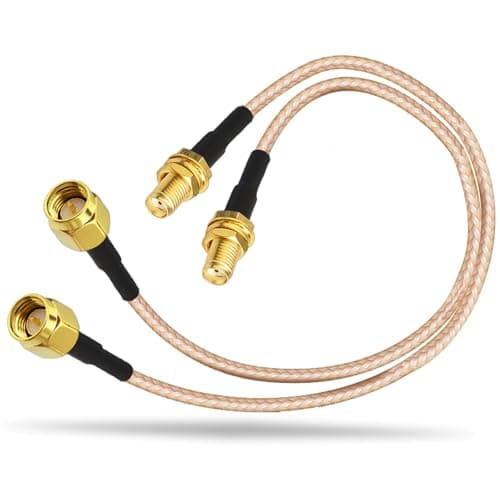 Image of Bingfu SMA Female Bulkhead Mount to SMA Male RG316 Antenna Extension Cable 6 inch 15cm 2-Pack Compatible with 4G LTE Router Gateway SDR USB Dongle Receiver