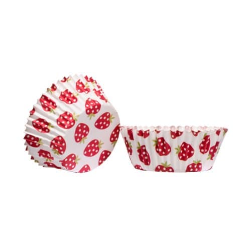 Image of Premier Housewares 60 Pieces Medium Cup Cake Cases Strawberry Design Cupcake Paper Pink And Cream Greaseproof Muffin Paper Baking Cups Ideal For Birthdays And Parties 8 x 3 x 8