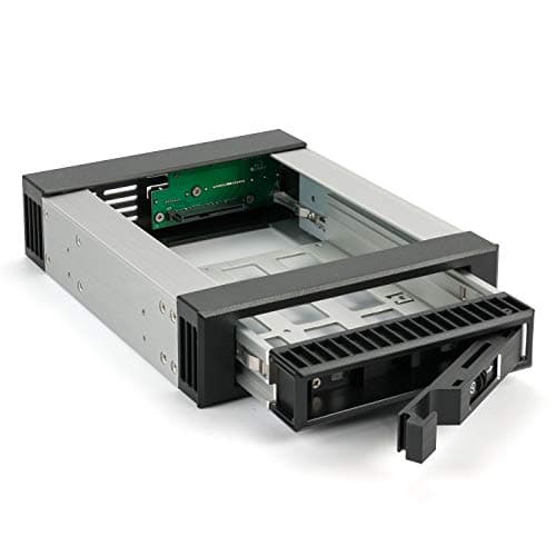 Image of FANTEC BP-T3525 SAS I,II + SATA I,II,III mobile rack for a 3.5"/2.5" HDD or SSD in a 5.25" bay. Hard Drive Carrier Aluminum housing Front in black