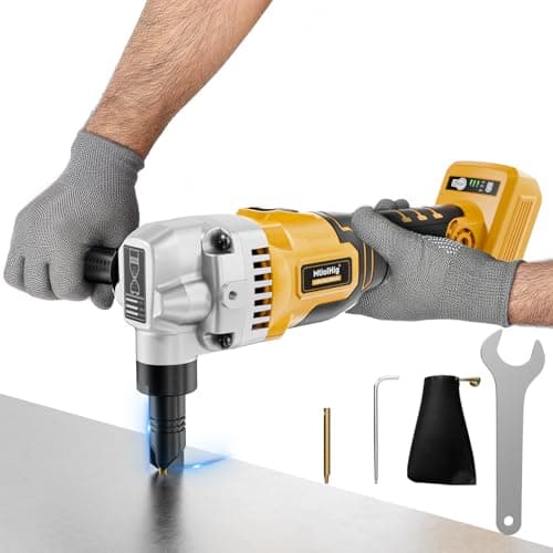 Image of Cordless Metal Nibbler Compatible with DeWalt 20V Battery (No Battery), 18-Gauge Electric Nibbler with Assist Handle & 2 Blades, 1900RPM Brushless Metal Cutter for Stainless Steel, Aluminum