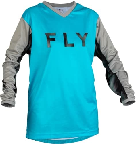 Image of Fly Racing 2022 Adult Women's F-16 Jersey, Sky Blue/Light Grey, M