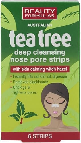 Image of Beauty Formulas Tea Tree Deep Cleansing Nose Pore Strips, 6 Strips