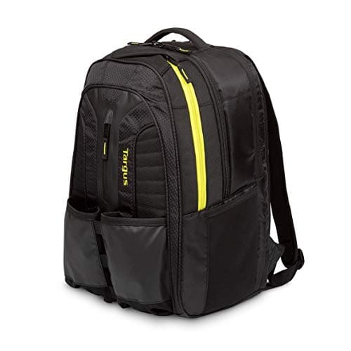 Image of Targus Work + Play Rackets 15.6-Inch Laptop Backpack, Black/Yellow (TSB943EU)