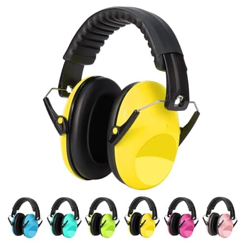 Image of Kriogor Ear Defenders Children Noise Cancelling Headphones Passive Sound-Blocking Earmuffs 26dB SNR, Adjustable Kids Ear Defenders Protector for 2+ Year Old Boys Girls Autism Toddlers Children(Yellow)