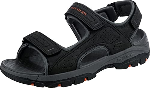 Image of Skechers Men's TRESMEN Garo Sandal, Black Synthetic, 7 UK