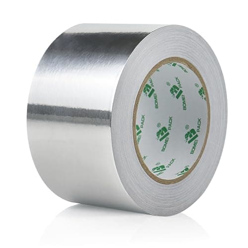 Image of BOMEI PACK 1 Roll Aluminum Foil tape 75mm x 50m for home Heating Ventilation air HVAC Ducts Repairing Fixing Kitchen Jointing flame Cold heat resistant Waterproofs 3 inch Foil Tape