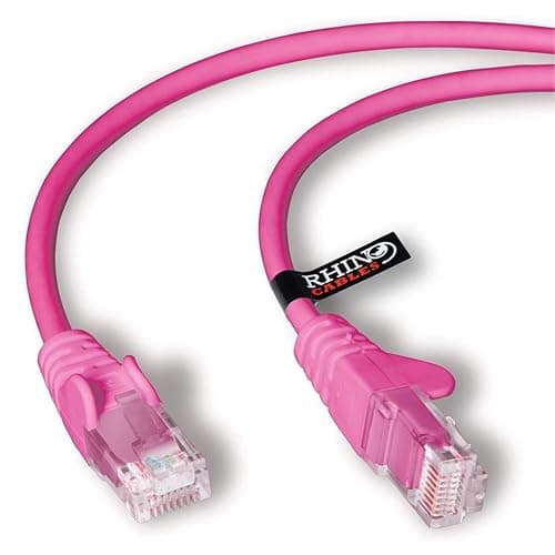 Image of rhinocables CAT 6 High-Speed Gigabit Ethernet Cable - Patch Network Lead for LAN| Snagless UTP With LSZH Jacket | RJ45 Connector - Internet, Router, Modem, Smart TV, PC & More (10m, Pink, Pack of 1)
