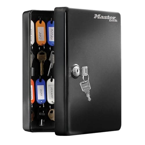Image of Master Lock KB-25ML Key Cabinet (Wall Mounted with 25 Key Hooks), Small, Black