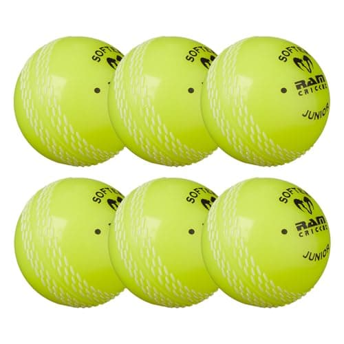 Image of Ram Cricket Softee - Coaching Cricket Balls – Box of 6 – Embossed Seams – Soft Plastic Outer with Mid Pressure Firm Bounce – Perfect Entry Level Training Ball – Indoor & Outdoor Use - Junior
