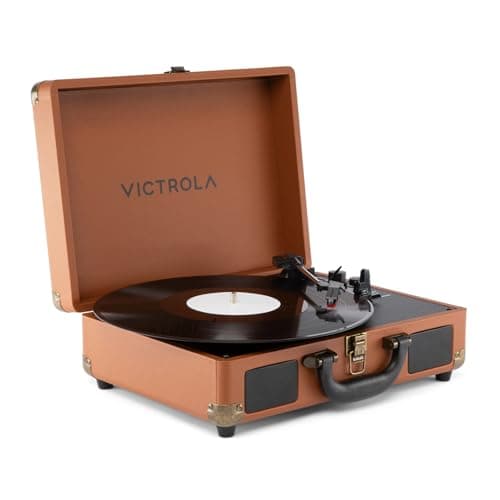 Image of Victrola Journey II (2025 Model) – Bluetooth Suitcase Record Player – Built-in Stereo Speakers with Enhanced Bass, 3-Speed turntable, Bluetooth Input and Output, RCA & Headphone Outputs (Brown)
