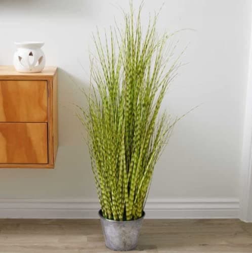 Image of Marco Paul 3ft Artificial House Plant Indoor Fake Potted Plant Realistic Zebra Grass for Home Office 90cm Maintenance Free Plants in Pot Large Fake Plants